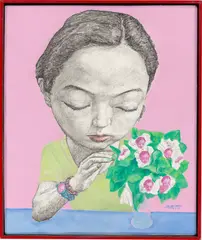 Xin Haizhou, Cartoon Girl No. 2, 1998, Öl auf Leinwand