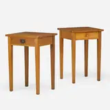Two single-drawer nightstands by L. & J.G. Stickley, sold Jan 2019