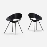 Donald Knorr, Chairs model 132U, pair, 1948, enameled steel