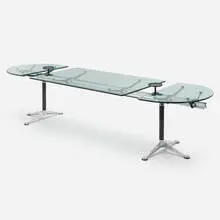Bruce Burdick, Burdick Group System table, aluminum, glass, enameled steel, enameled aluminum