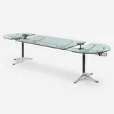 Bruce Burdick, Burdick Group System table, aluminum, glass, enameled steel, enameled aluminum