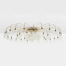 Modern, Monumental chandelier from the Palmengarten Society House, Frankfurt, c. 1954, enameled steel, acrylic, enameled brass