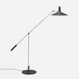 Type 600 floor lamp by Rico and Rosmarie Baltensweiler, 1951, matte chrome-plated steel, enameled steel, enameled aluminum, sold Apr 2024