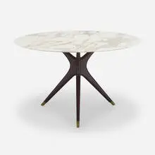 Ico Parisi, Dining table, 1949, marble, stained beech, brass