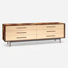 Johannes Hock, Cabinet, c. 2010, marquetry, brass, ebony, rosewood, enameled steel