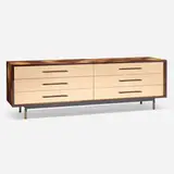 Cabinet by Johannes Hock, c. 2010, marquetry, brass, ebony, rosewood, enameled steel, sold Apr 2024