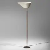 Alvar Aalto, Angel Wing floor lamp, model 805, enameled steel, leather, brass