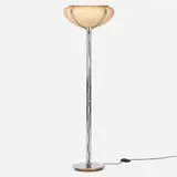 Harvey Guzzini, Floor lamp, c. 1975, aluminum, plastic, chrome-plated steel