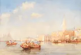 A view of the Grand Canal, Venice by Edward Tucker, watercolour, offered Apr 2016