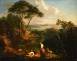 Huntresses in a classical landscape by George Hayter, oil on canvas, sold Apr 2016