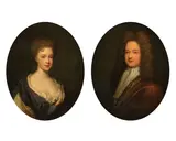 Portrait of a gentleman, half-length; and Portrait of a lady, half-length by Frederick Kerseboom, a pair, oil on canvas, ovals, offered Apr 2016