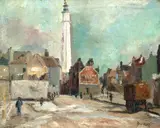 The lighthouse by Ronald Ossory Dunlop Nea, Ara, Rba, oil on canvas, sold Apr 2016