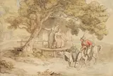 Showing the way by Thomas Rowlandson, pencil, pen and ink and watercolour on paper, sold Feb 2016