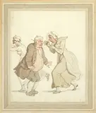The Jealous Wife by Thomas Rowlandson, pencil, pen and ink and watercolour on paper, sold Feb 2016