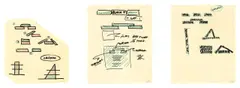Chicago by Lawrence Weiner, 1987, 3 Zeichnungen: Jeweils Filzstift auf Papier, sold Dec 2020
