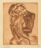 Conrad Felixmüller, Geliebte Frau, 1921, Stahlstich in Braun auf Velin