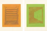 Sujet by Günther Förg, 1986, Original-Kartonmappe mit 10 Farbradierungen, jeweils auf Velin, sold Jun 2018