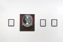 Thomas Zipp, TUTU, 2006, 4-teilig: Öl auf Leinwand sowie dreimal Schreib­maschine, Filzstift und Öl auf Papier