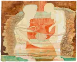 Gerhard Altenbourg, Das Ei rollt auf und ab, 1974, Tempera, Aquarell, Leimfarbe, Wachskreide, chinesische Tusche und Rötel auf Bütten