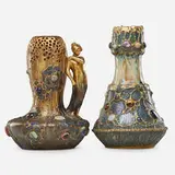 Stellmacher Riessner & Kessel, Two Amphora Grès-Bijou vases