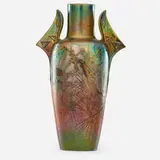 Clement Massier, Tall two-handled vase, France