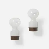 Anette André-Pillois, Zandloper (Hourglass) wall lamps, pair, 1972, glass, enameled steel