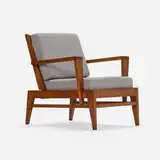 René Gabriel, Lounge chair, c. 1945, upholstery, walnut