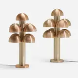 Maija-Liisa Komulainen, Chanterelle table lamps, pair, 1972, anodized aluminum