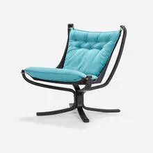 Sigurd Resell, Falcon lounge chair, 1970, lacquered wood, leather, steel, upholstery