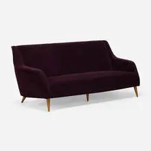 Carlo de Carli, Sofa, 1954, Rose Uniacke upholstery, walnut