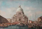 Francesco Guardi, The Doge at the church of La Salute, Venice, oil on canvas