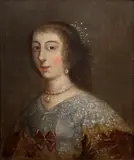 Portraits of Charles I, Henrietta Maria and Charles II by English School, a set of three, oil on panel, sold Feb 2016