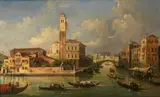 The Grand Canal, Venice and the Entrance to the Cannaregio by Venetian School, oil on canvas, sold Feb 2016