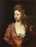 Arnold Boonen, Portrait of a lady, bust-length, in a pink dress, oil on canvas, corners made up