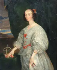Sir Anthony Van Dyck, Portrait of Charles I; and Portrait of Henrietta Maria, a pair, oil on board