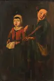 Antonio Cifrondi, Two children singing, oil on panel