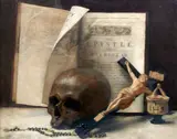 A memento mori still life by English School, oil on canvas, sold Feb 2016