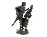 Adrien Étienne Gaudez, bronze figural group of two ice skaters