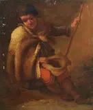 Portrait of a boy as a shepherd by Francesco Londonio, oil on canvas, unlined, offered Feb 2016