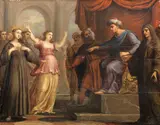 Flemish School, Saint Francis converting Sultan Melek-el-Kamel, oil on panel