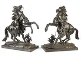 Guillaume Coustou the Elder, pair of late 19th century bronze models of the 'Marley Horses', bronze