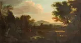 A drover and his cattle in a river landscape by Giuseppe Zais, oil on canvas, sold Feb 2016
