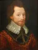 Portrait of a gentleman, bust-length, in a red coat by English School, oil on panel, sold Feb 2016
