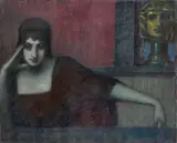 Adolf Frey-Moock, Frau mit dem Haupt der Medusa, Um 1910, Öl auf Leinwand