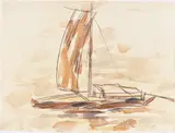 Segelboot (Ascona) by Christian Rohlfs, 1931, Aquarell über Tintenstift auf Velin, sold Jun 2022
