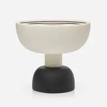 Footed bowl by Ettore Sottsass, 1986, glazed earthenware, sold Apr 2024