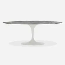 Tulip dining table, model 174M by Eero Saarinen, marble, enameled aluminum, sold Apr 2024