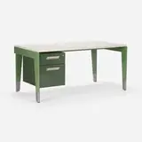 Jean Prouvé, Desk from the Prouvé RAW Office Edition, enameled steel, laminate, aluminum