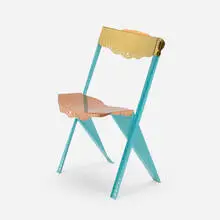 Borek Sipek, Anebotak chair, 1990, enameled steel, copper, brass, maple