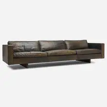 Jens Risom, Sofa, c. 1955, leather, walnut